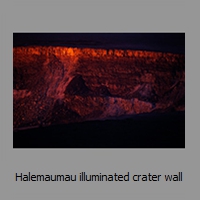 Halemaumau illuminated crater wall